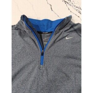 Nike Running 1/2 Zip Shirt Men's M Long Sleeve Dri-Fit Blue Heather Soft Stretch